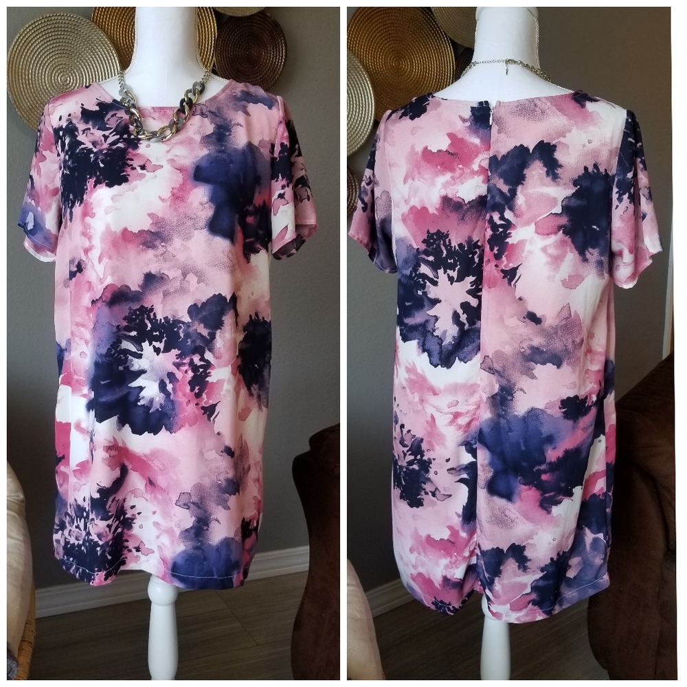 Rokoko by Dazz - pink & blue hue floral dress